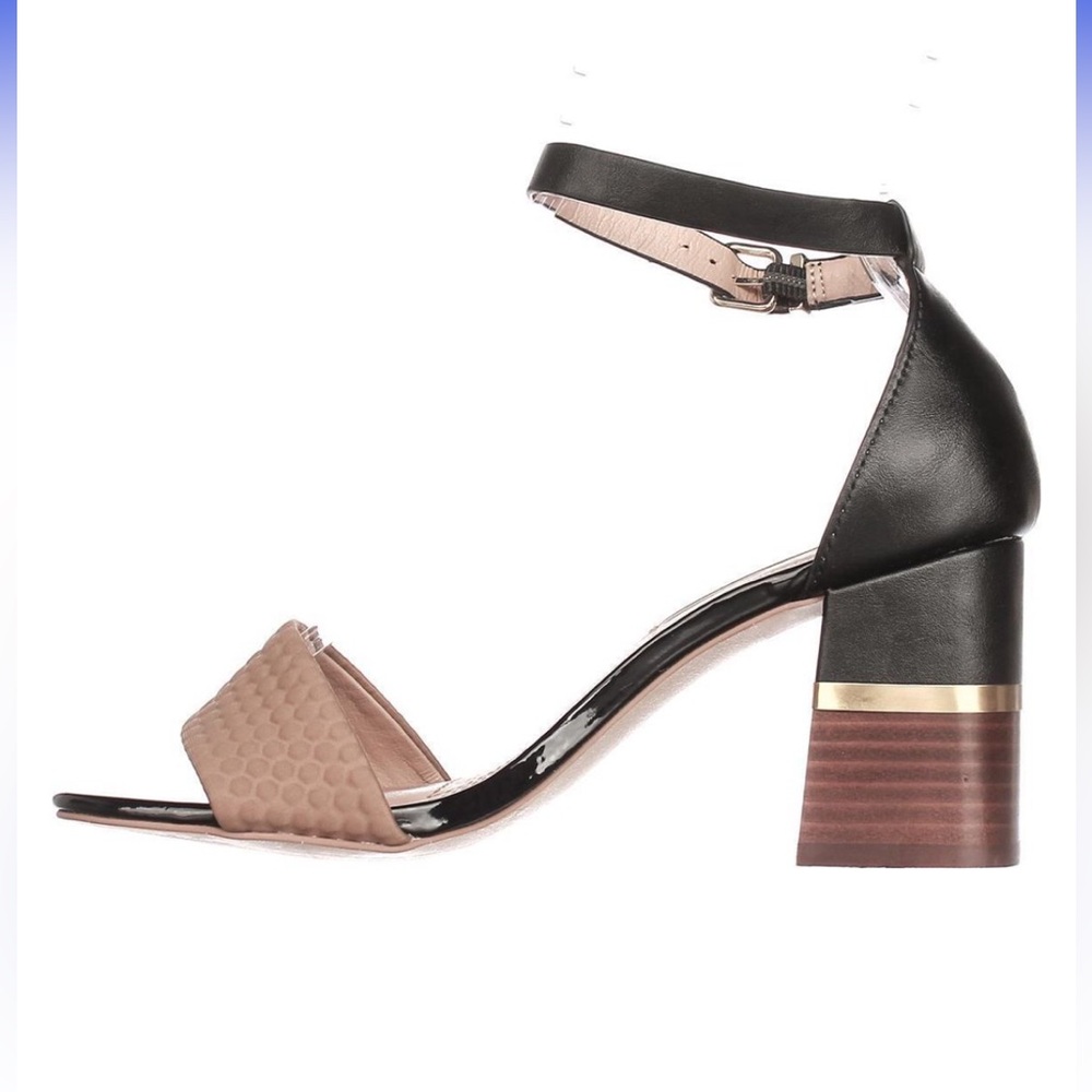 Kensie Block Heel Sandals (Size 8.5) Black & Camel– New with Tags